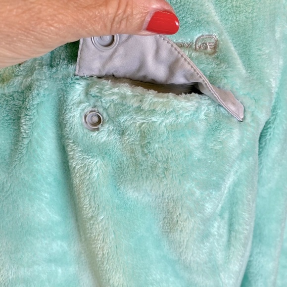 🌷Free‎ Country Mint Green with Gray Trim Pullover Fleece Women's Size L - Picture 7 of 11